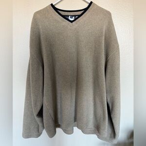 Tan and Black Gap V-Crewneck